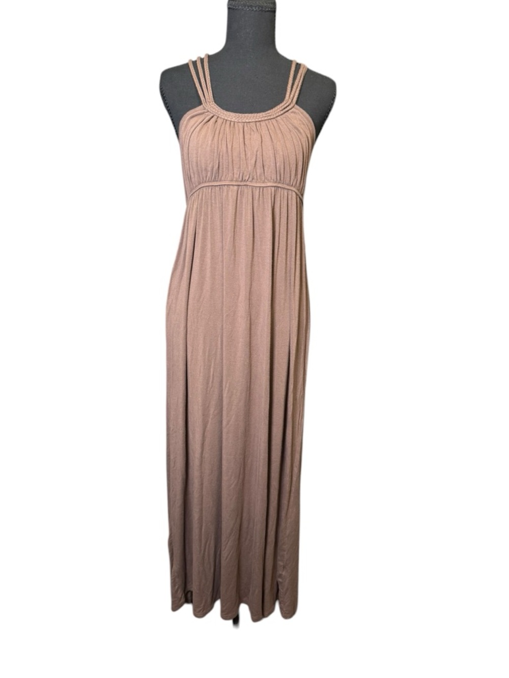 Avocado Braided-Strap Brown Halter Top